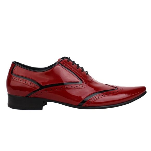 ENCORE by FIESSO red & black leather wing tips sizes 8, 9, 10, 11, 13 NIB main image 4